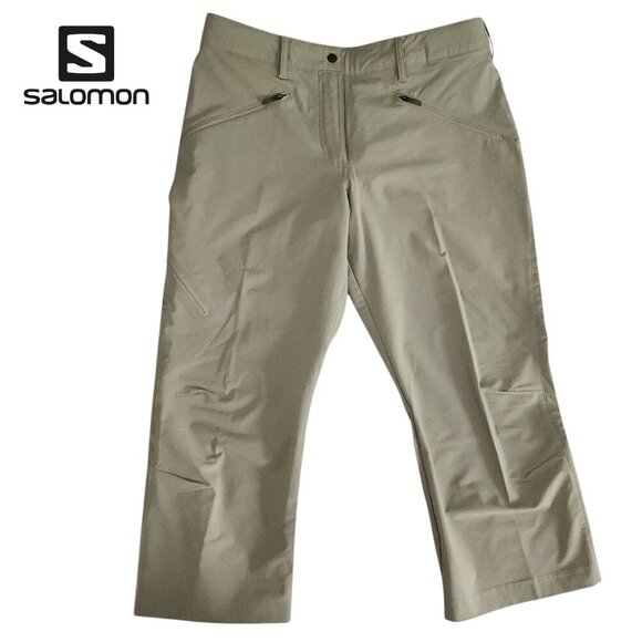SALOMON Wayfarer Capri Hiking Pants beige size 8 - Picture 1 of 16